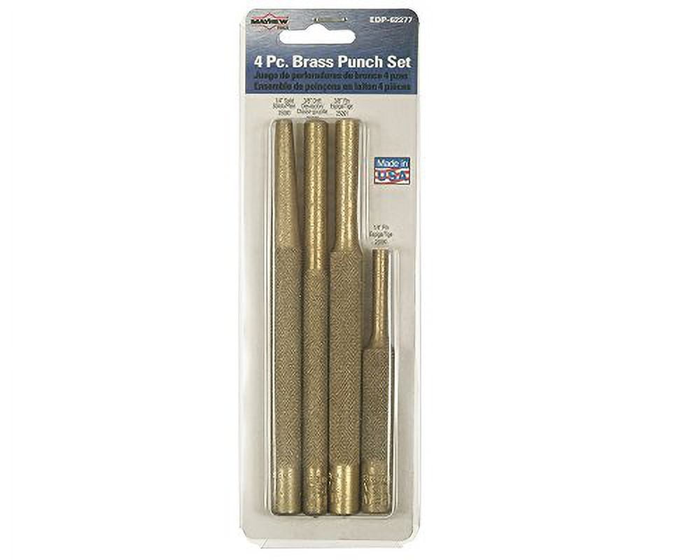 Mayhew Steel Products Round Punch Kit, Brass, 1/4 - 4 count