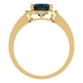thumbnail image 4 of 2.27 ct Oval Cut Natural London Blue Topaz Solitaire with Accents Engagement Ring for Women in 18K Yellow Gold, 4 of 5