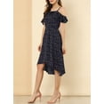 thumbnail image 6 of Allegra K Women's Spaghatti Straps Ruffled a-Line Midi Floral Dresses, 6 of 7