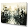 thumbnail image 2 of Designart "Foggy Mountains With Stormy Edges Of Power Lines" Power Lines Wall Art Living Room, 2 of 7