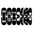thumbnail image 2 of Pegatinas para uñas para decoración de uñas, pegatinas para uñas para mujer, pegatinas luminosas para uñas de Halloween, pegatinas de calavera con grafiti, juego de 12 pegatinas., 2 of 2