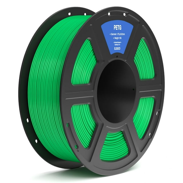 Filamento para impresora 3D ELEGOO PETG de 1,75 mm, verde, 1 kg
