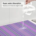 thumbnail image 5 of ZNDUO Absorbent Dish Drying Mat, Microfiber Purple Vertical Stripes Pattern Dish Drying Pad for Kitchen Counter, 24 x 18 Inch, 5 of 8