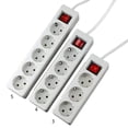 thumbnail image 2 of Eu Standard German Type Power Strip 3/4/5 Sockets In A Row Flat Adapter Light Switch With Surge Protector Extension Cable Home Improvement Electrical, 2 of 4