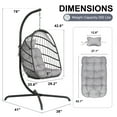 thumbnail image 4 of RADIATA Outdoor Indoor Light Gray Swing Egg Chair with Stand Wicker Hanging Egg Chair 350lbs Max, 4 of 9