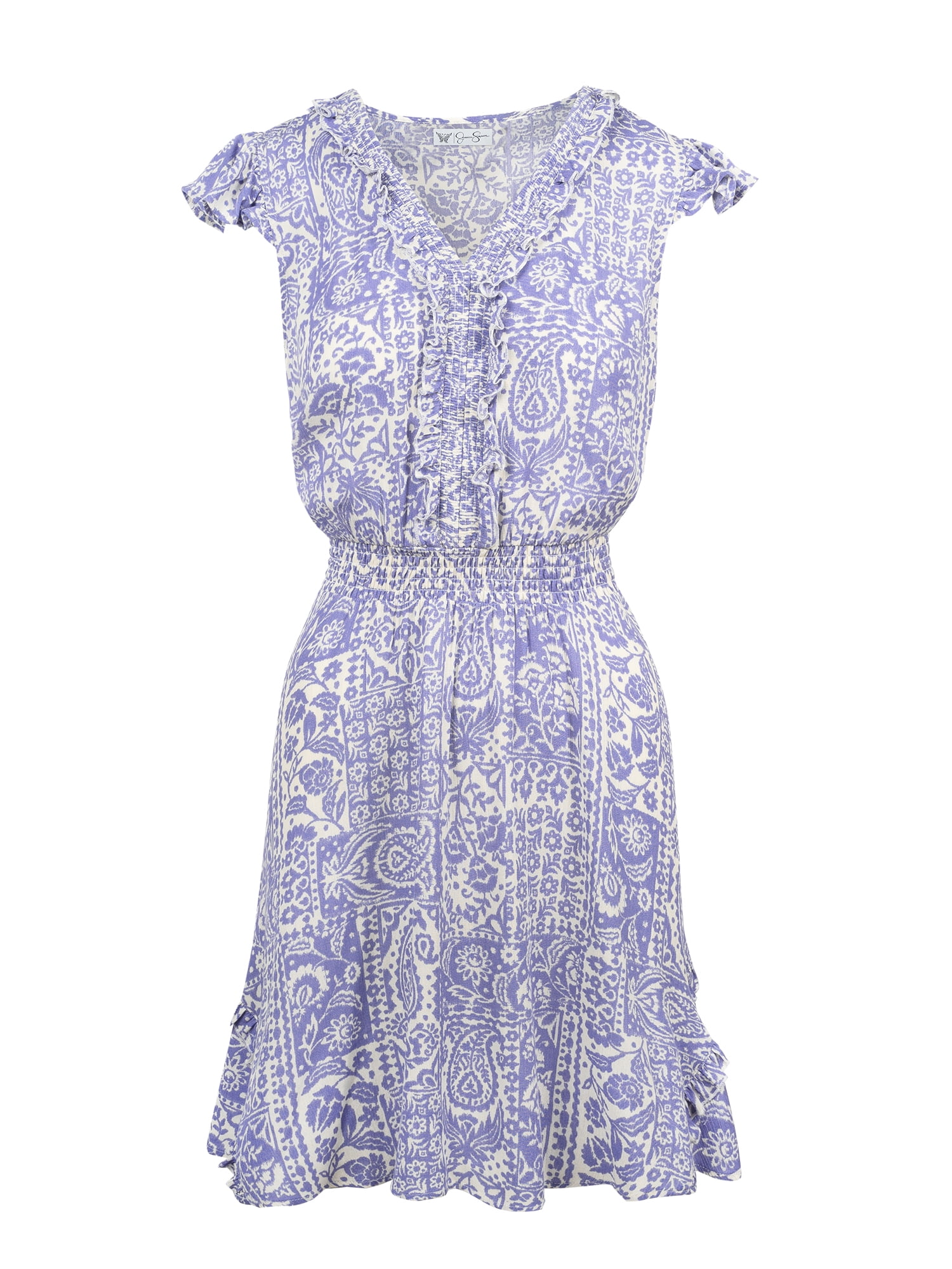 Jessica Simpson Women's Jade Ruffle Mini Dress with Flutter Sleeves, Sizes XS-XL