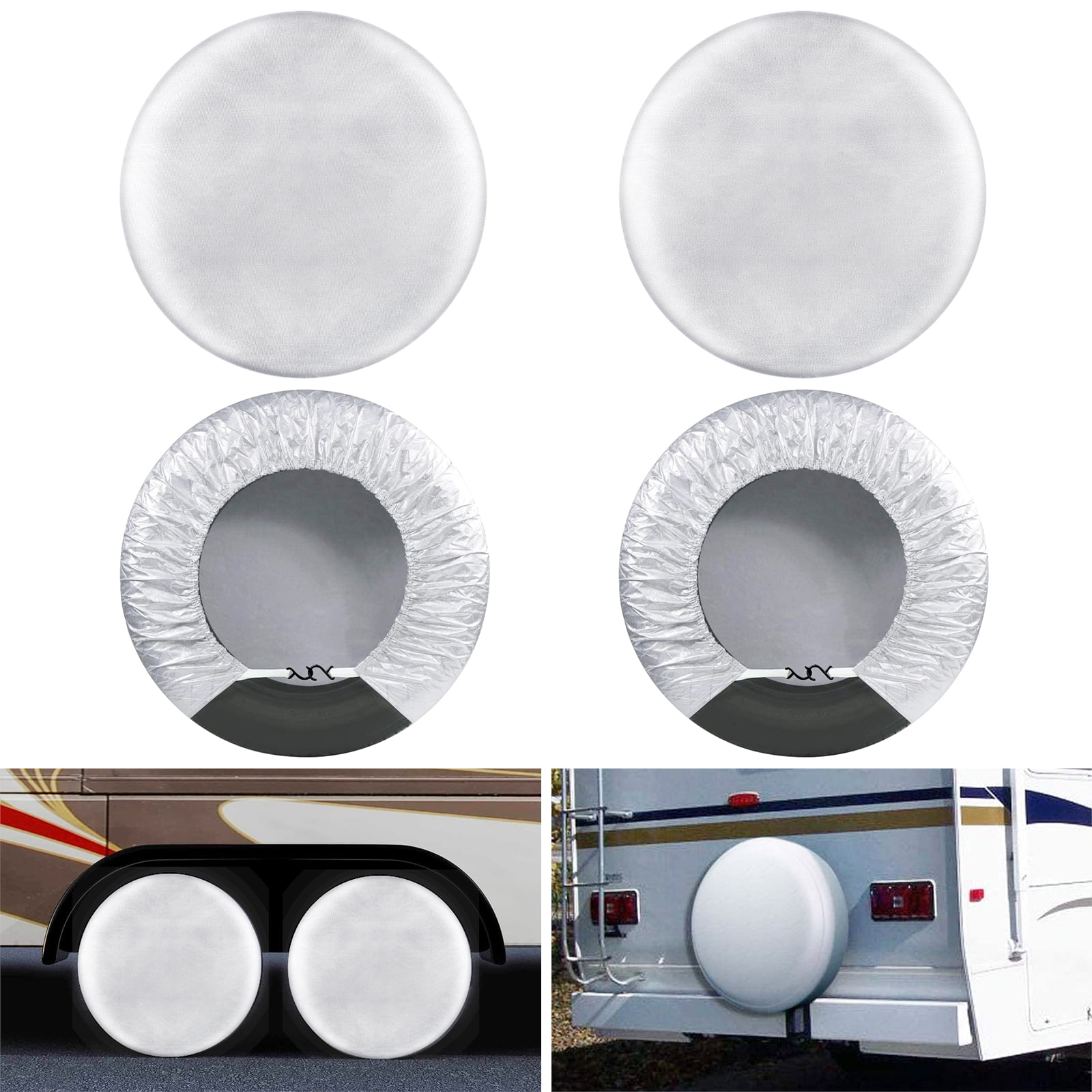 TSV 4pcs Wheel Tire Covers, Waterproof RV Wheel Covers, Sun UV Tires