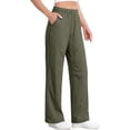 thumbnail image 2 of YuXingFu Womens Capri Pants for Women Petite Loose Dress Pants Utra-Low Ankle - Pocket Casual Green L, 2 of 8