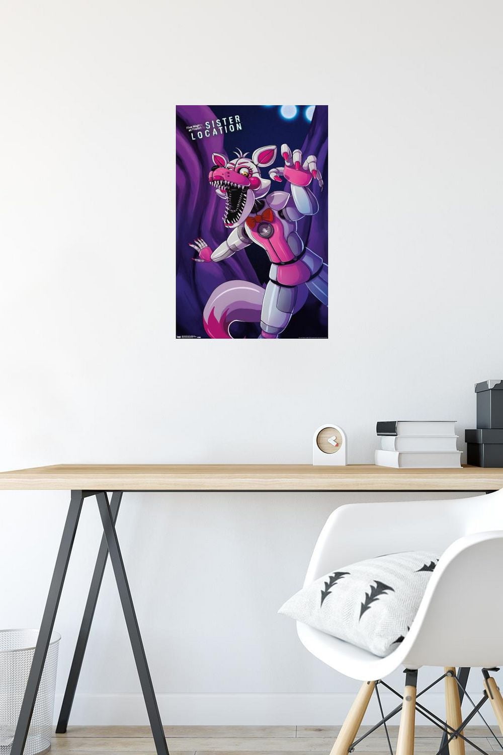 Five Nights at Freddy's: Sister Location - Funtime Foxy Wall Poster, 14.725" x 22.375" Framed