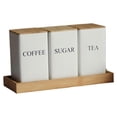 thumbnail image 1 of Tea Coffee Sugar Canister Set with Tray Iron Tea and Coffee Jars B, 1 of 5