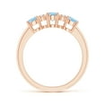 thumbnail image 2 of Angara Natural 0.4 Ct. Aquamarine with Diamond Three Stone Ring in 14K Rose Gold for Women (Ring Size: 3.5), 2 of 9