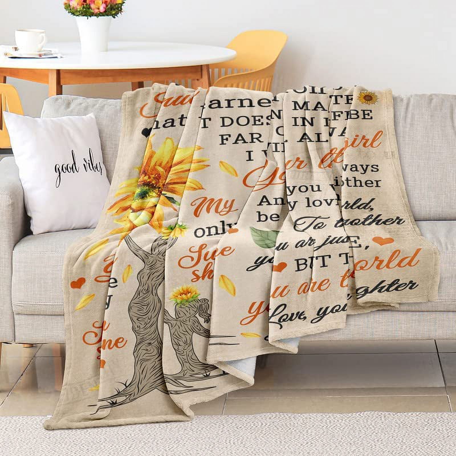 Gifts for Mom from Daughter, Mom Birthday Gifts from Daughter to My Mom Flannel Blanket Mothers Gifts for Mom from Daughters Christmas Birthday Presents for Mom Throw Blanket 60"*50"