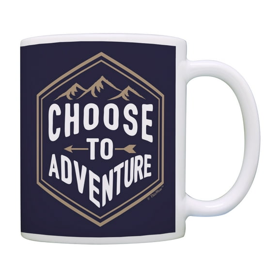 ThisWear Camping Gifts for Women Choose to Adventure Mountain Mug Hiking Gifts for Men Adventure Mug Camp Themed Gifts Coffee Mug Blue