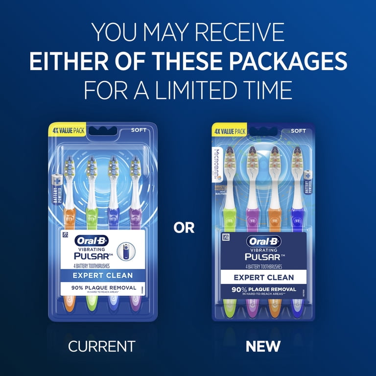 Oral-B Pulsar Expert Clean Battery Powered Toothbrush Soft 4 Count