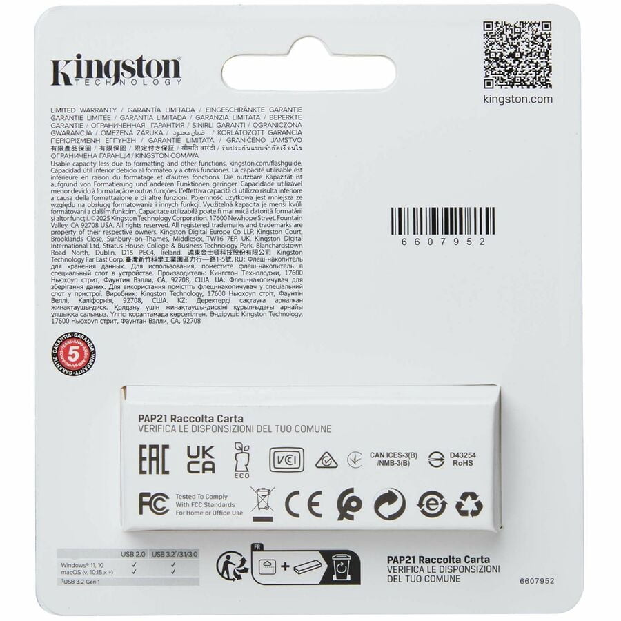 Kingston DataTraveler Exodia S 128GB Portable USB 3.2 Gen 1 Flash Drive with Swivel Cap