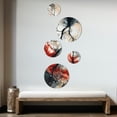 thumbnail image 3 of Designart "Captivating Liquid Ink in Red and Black" Modern Geometric Metal Wall Art Set of 5 Piece, 3 of 5