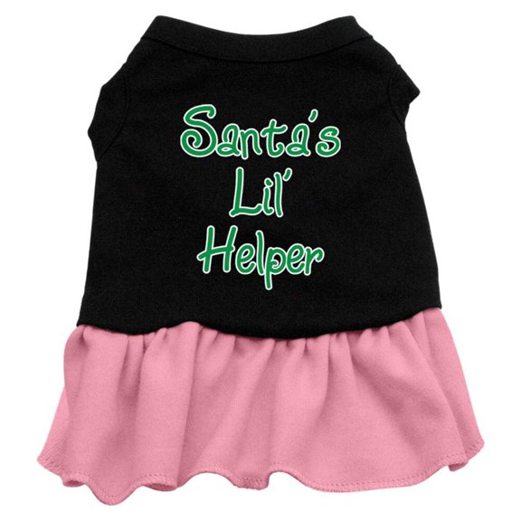 Christmas Pet Dog Cat Dress Screen Printed, "Santa's Lil Helper"