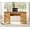 Oak Brown, variant on WAMPAT 58" Executive Desk with 5 Drawers and 1 Door, Modern Farmhouse Home Office Computer Table with Charging Station, Oak Brown