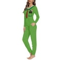 thumbnail image 2 of FKELYI Christmas Cat Pajamas for Women Size 5XL Comfortable Nightwear for Women Sleepwear 2pcs Green Polyester Long Sleeve Pjs, 2 of 5