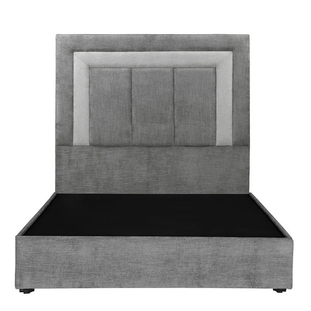 Cabecera Matrimonial Bora + Base Cama Storm Gris Oscuro