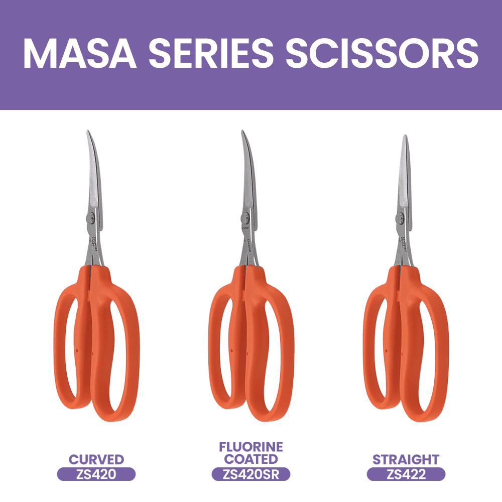 Zenport ZS422 Straight Blade MasaMasa Scissors, Orange, 1.4 Inch Stainless Steel Blades, Orange