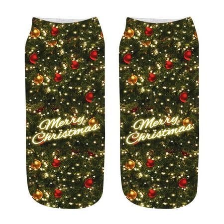 

TOYFUNNY Unisex Christmas Funny 3D Fashion Printed Casual Socks Cute Low Cut Ankle Socks