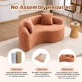 thumbnail image 5 of Noble House Norlyn 66.9" S-Curved Loveseat Sofa, Chenille Compression Modular Couch, Living Room, Small Space, Coral, 5 of 17