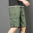 thumbnail image 7 of Men's Shorts, Summer Cargo Shorts for Men, ZHUGeLI Men's Belt Multiple Pockets Cotton Button Zipper Outdoor Sports Pants Work Pants Knee Length Shorts, 7 of 7