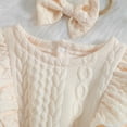thumbnail image 6 of Douhoow Toddler Girl Winter Dress Long Sleeve Solid Ruffles Long Sleeve A-Line Dress 0-4Y, 6 of 9