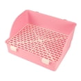 thumbnail image 3 of Flynix Rabbit Litter Box Easy to Clean Potty Tray for Dwarf Rabbit Galesaur Ferrets Pink, 3 of 10