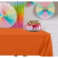 thumbnail image 2 of DecorRack 12 Plastic Tablecloths, 54 x 108 inch, Rectangular, Orange, 2 of 6