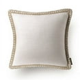 thumbnail image 6 of Phantoscope Linen Trimmed Farmhouse Series Decorative Throw Pillow, 18" x 18", Off White, 1 Pack, 6 of 6