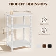thumbnail image 2 of Small Side Table with 3-Tier Shelf, Wood End Table for Living Room Bedroom, Narrow Nightstand for Small Spaces, White, 2 of 8