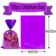 thumbnail image 2 of Purple Cellophane Treat Bags - Duslogis 100Pcs Cello Bags Resealable 6x9 Inch Candy Favor Bags for Parties, Holidays, Snacks Goodie Gifts Party, 2 of 7