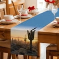 thumbnail image 5 of Table Runner - 60 Inch Long, Western Cactus Sunrise Kitchen Dining Table Runner Dresser Scarves, Modern Abstract Art Retro Farmhouse Decor for Coffee Tables Wedding Party Banquet, 5 of 8