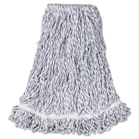 Rubbermaid Commercial Large White Web Foot Finish Mops with 1" White Headband, 6 count