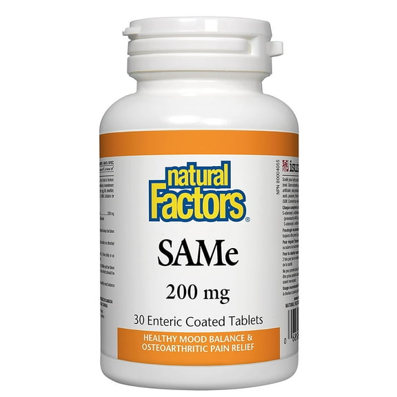 Natural Factors SAMe 200mg, Joint Support, 30 Enteric Coated Tablets