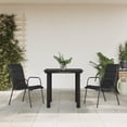 thumbnail image 1 of vidaXL 3 Piece Garden Dining Set Black Steel and Textilene, 1 of 5