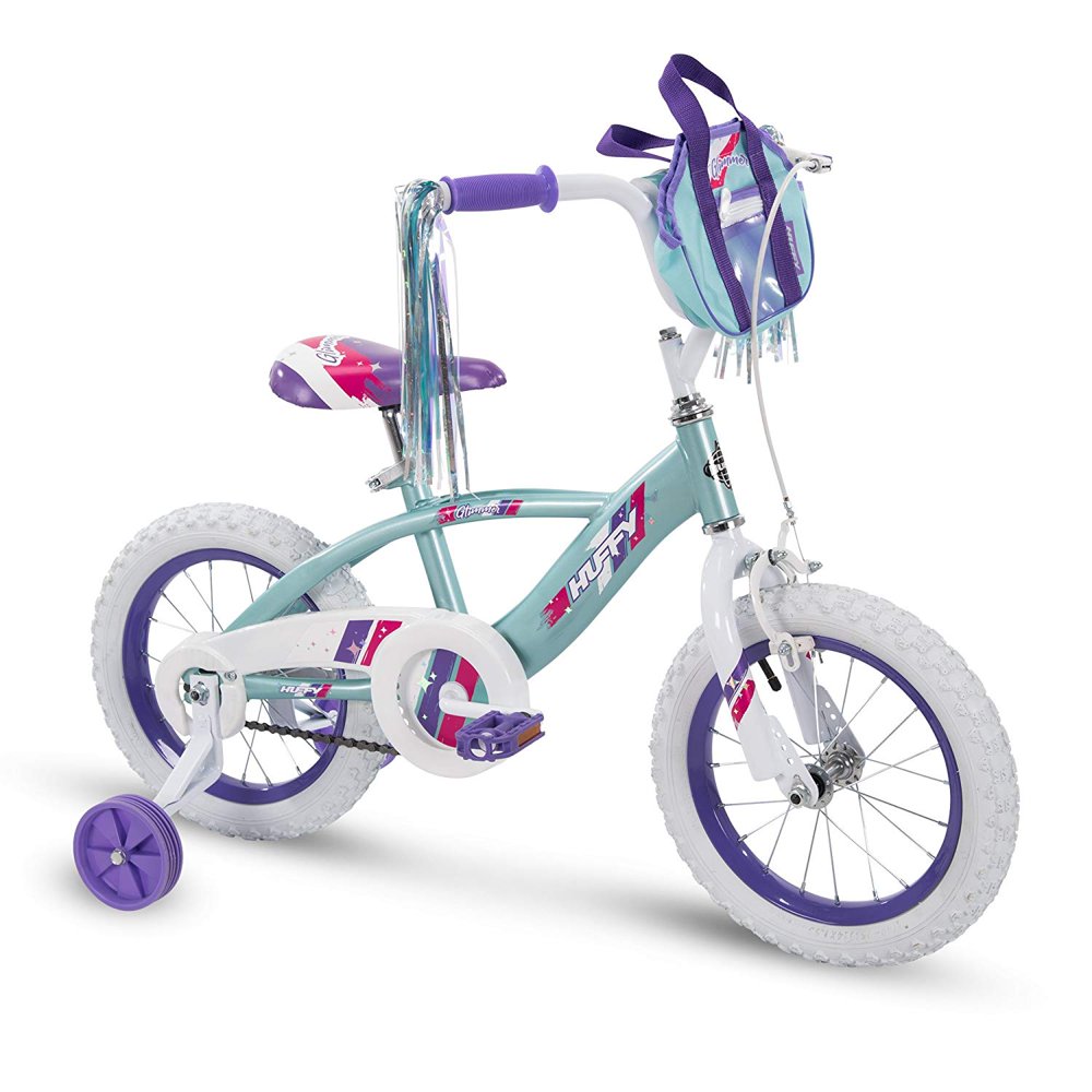 Huffy Glimmer 14" Age 46 Kids Bike Bicycle with Training Wheels, Sea
