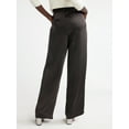 thumbnail image 3 of Free Assembly Women's High Rise Pleated Straight Leg Satin Trousers, 3 of 7