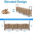 thumbnail image 3 of Étagère à Bûches de Bois - Foyer Extérieur de 12 Pi en Acier Noir Enduit de Poudre, Support Empilable pour Bois, Capacité de Charge 650 Lb, Robuste, Résistant à la Rouille, Fosse de Rangement pour Bûches de Feu en Métal, 3 of 8