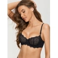 thumbnail image 4 of Women's Balconette Sexy Unlined Bra Lace Push Up Plus Size Bras See Through Underwire, 4 of 5