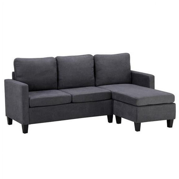 Wulawindy Double Chaise Longue Combination Sofa Dark 76.38 x 49.6 x 35.04inches Grey