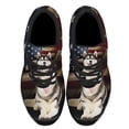 thumbnail image 2 of Siberian Husky American flag Shoes Sneakers Black Size 3.5, 2 of 7