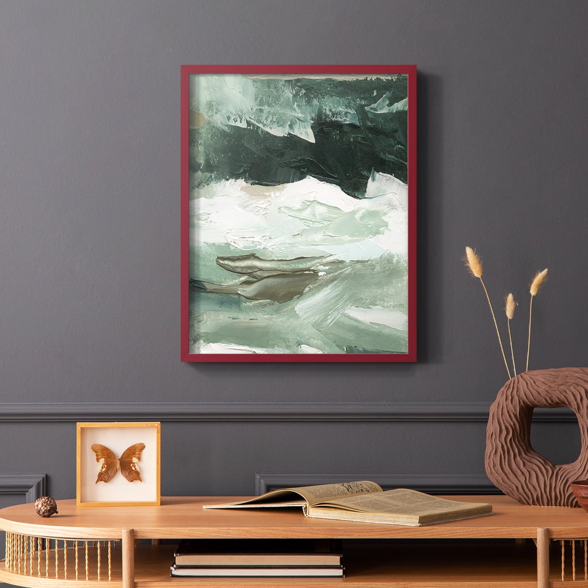 Crashing I Framed Print in Red Solid Wood Framed Print No Nail Hanging