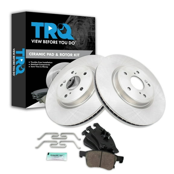 TRQ Front Brake Pad & Rotor Kit Brake Pads Brake Rotor Ceramic Fits Select 2018-2021 Honda Accord