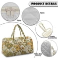 thumbnail image 7 of Garronmavis Vintage Floral Large Quilted Duffle Bag for Women, Weekender Travel Bag Overnight Carry On Bag with Zipper Pockets, Gym Dance Hospital Tote Bag with Luggage Sleeve, 7 of 7