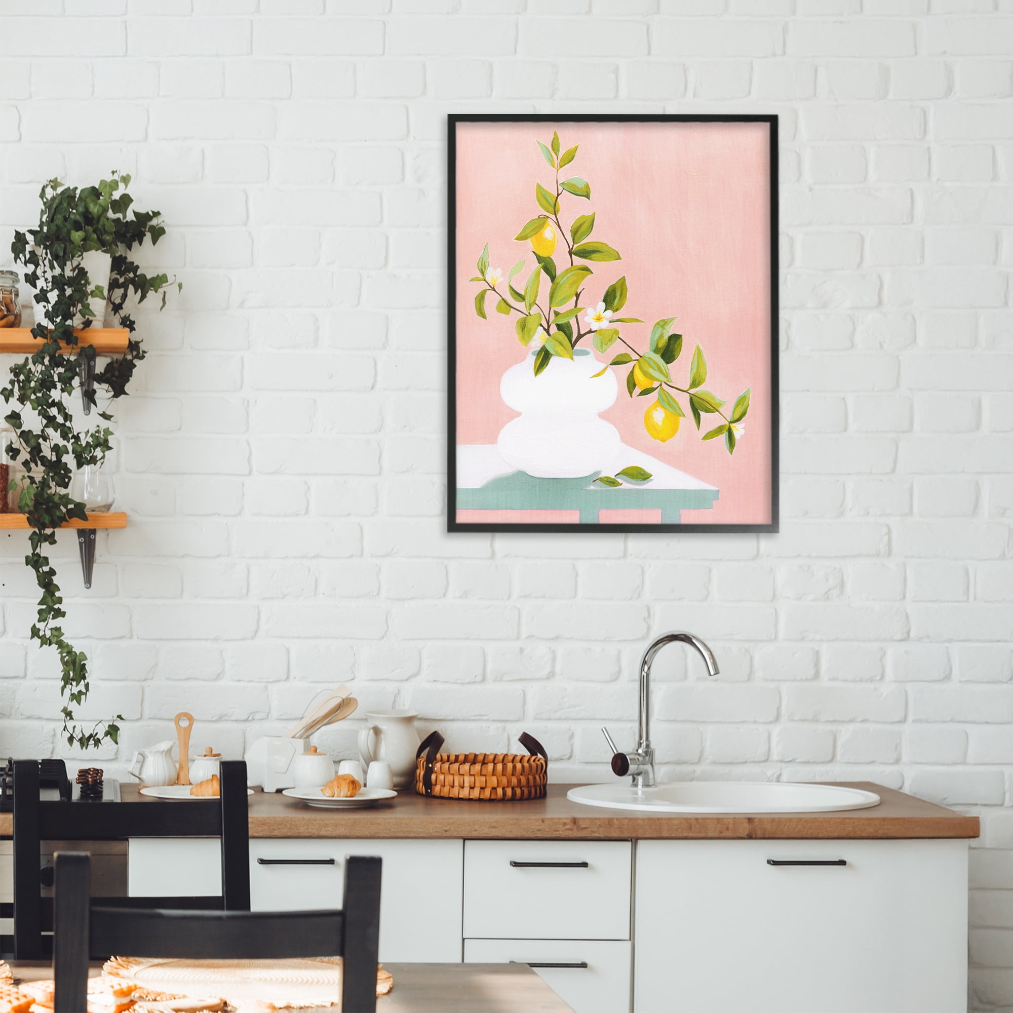 Stupell Industries Afternoon Limoncello Plant Black Framed Giclee Art, design by Grace Popp