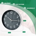 thumbnail image 5 of Sanmadrola Wall Clocks Battery Operated,12 inch Silent Non Ticking Modern Wall Clock for Living Room Bedroom Kitchen Office Classroom Decor Glass Front Gray with White Frame, 5 of 8