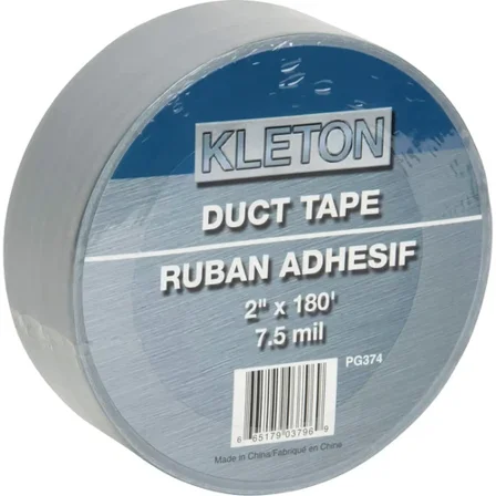 Kleton Utility Grade Duct Tape, 7.5 Mils, Silver, 50 Mm (2") X 55 M (180')